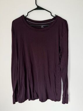 GAP Long Sleeve Crewneck Top - Plum